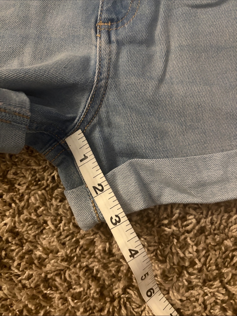 Levi's Light Blue Denim Rolled-Hem Kids Shorts - Picture 11 of 12